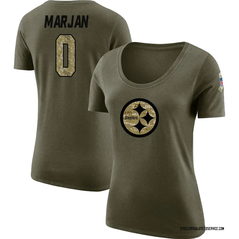 Women's Laith Marjan Pittsburgh Steelers Legend Olive Salute to Service Scoop Neck T-Shirt