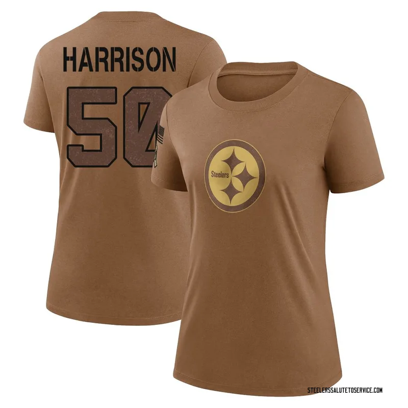 Women's Malik Harrison Pittsburgh Steelers Legend Brown 2023 Salute To Service Performance T-Shirt