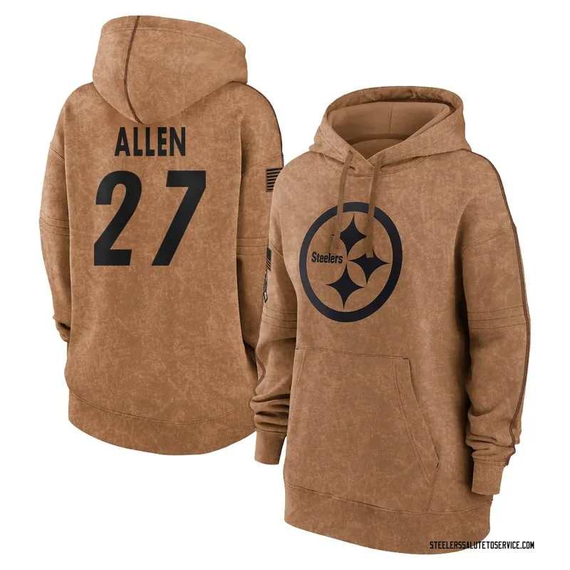Women's Marcus Allen Pittsburgh Steelers Brown 2023 Salute To Service Pullover Hoodie