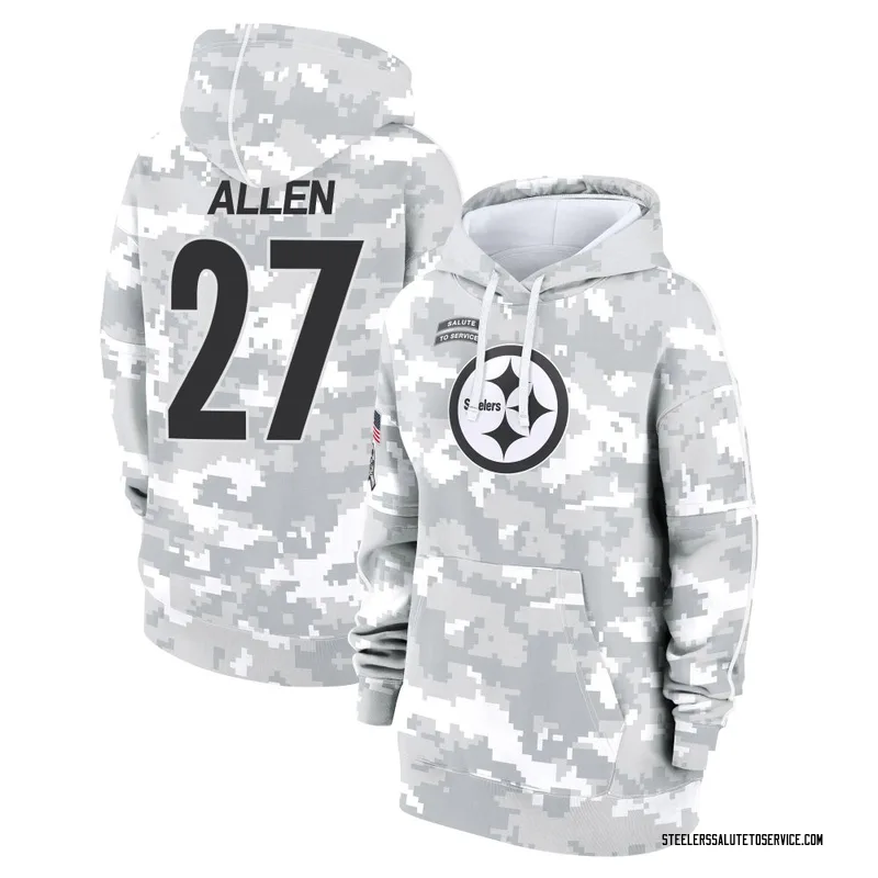 Women's Marcus Allen Pittsburgh Steelers Camo Arctic 2024 Salute to Service Club Fleece Pullover Hoodie