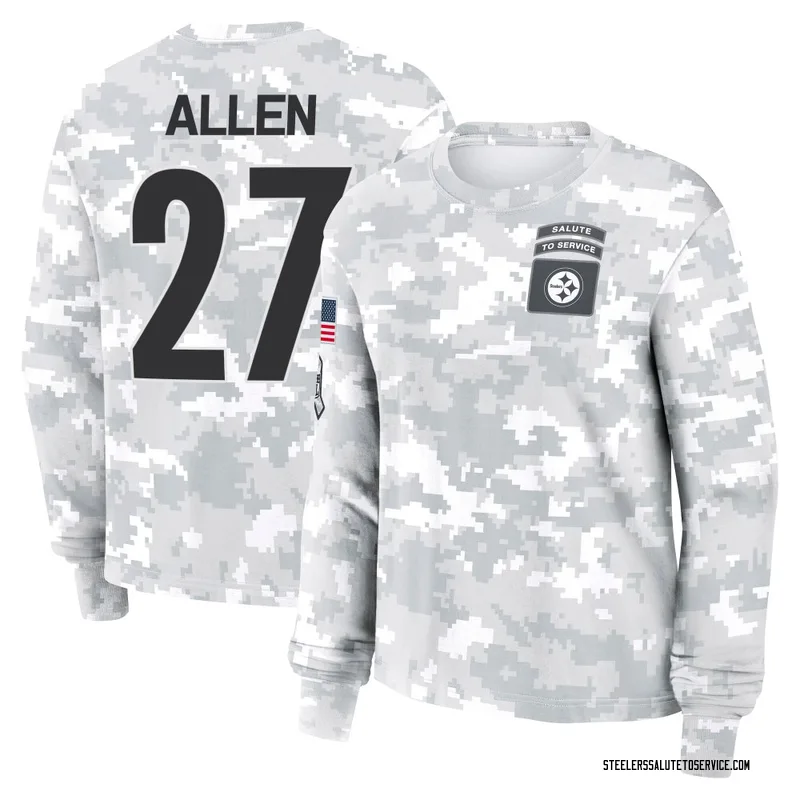 Women's Marcus Allen Pittsburgh Steelers Camo Arctic 2024 Salute to Service Long Sleeve T-Shirt