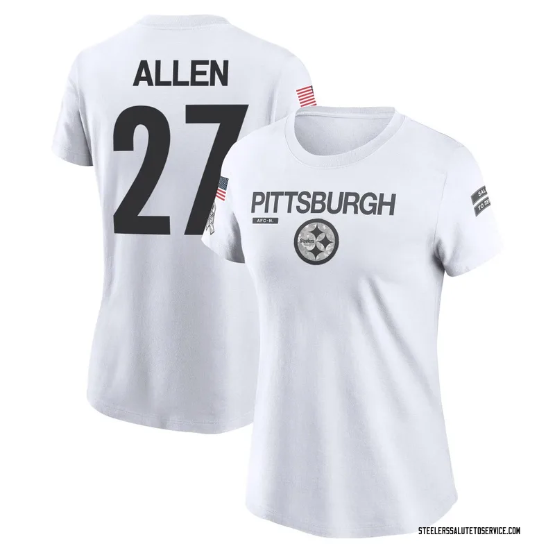 Women's Marcus Allen Pittsburgh Steelers Legend White 2024 Salute to Service Performance T-Shirt