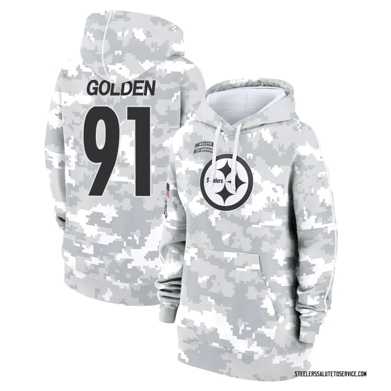 Women's Markus Golden Pittsburgh Steelers Camo Arctic 2024 Salute to Service Club Fleece Pullover Hoodie