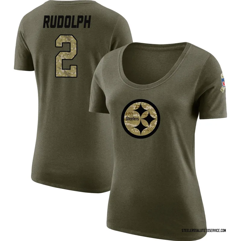 Women's Mason Rudolph Pittsburgh Steelers Legend Olive Salute to Service Scoop Neck T-Shirt