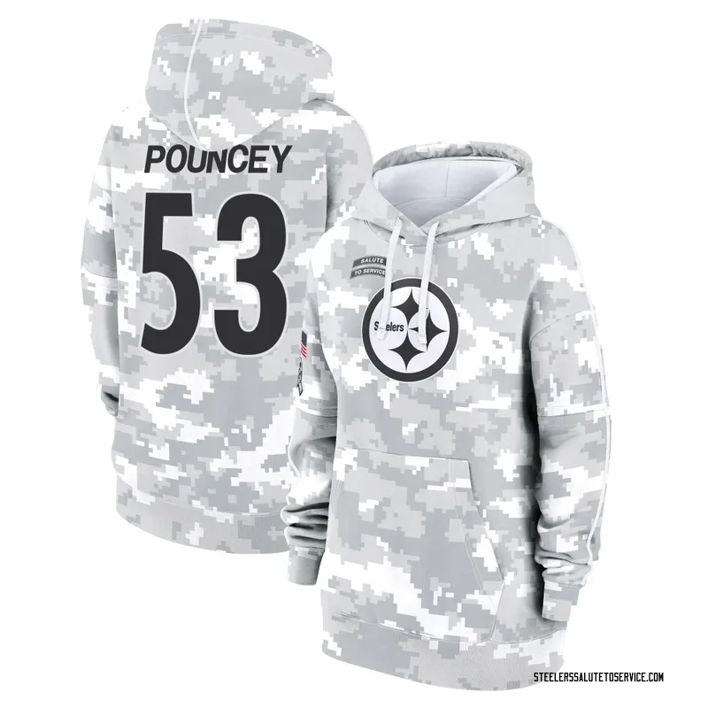Women's Maurkice Pouncey Pittsburgh Steelers Camo Arctic 2024 Salute to Service Club Fleece Pullover Hoodie