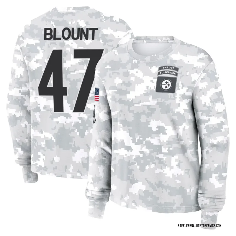 Women's Mel Blount Pittsburgh Steelers Camo Arctic 2024 Salute to Service Long Sleeve T-Shirt
