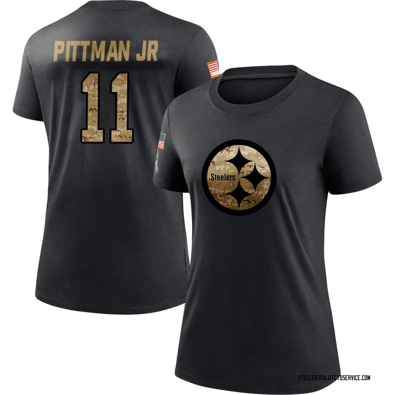 Women's Michael Pittman Jr. Pittsburgh Steelers Black 2020 Salute To Service Performance T-Shirt