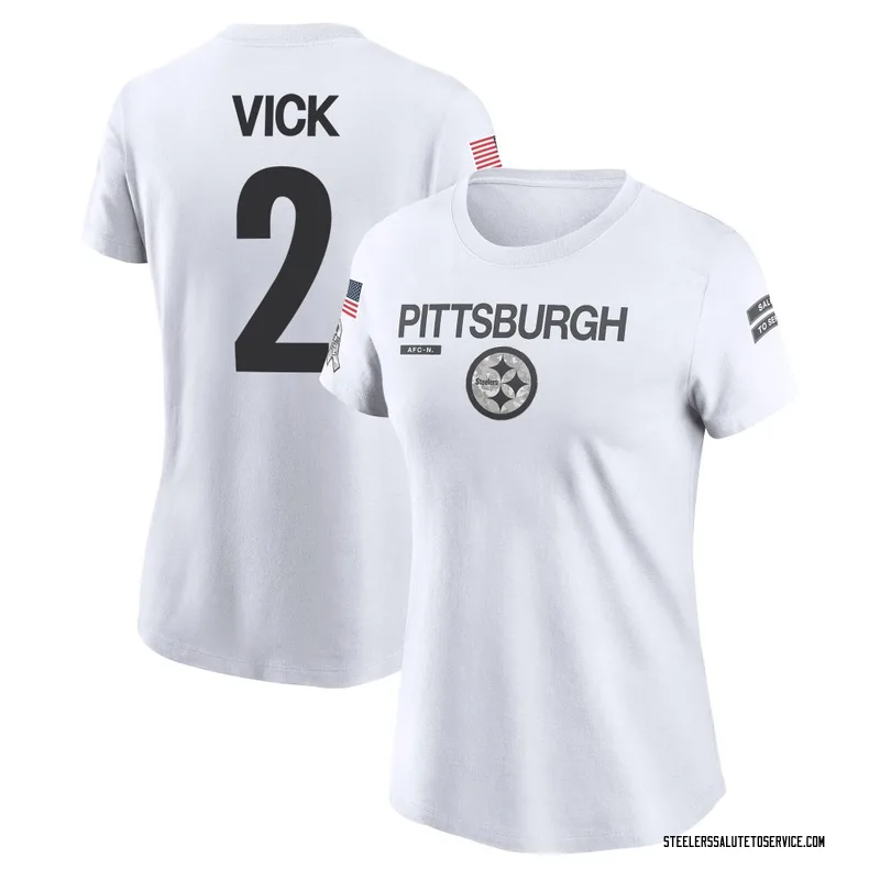 Women's Mike Vick Pittsburgh Steelers Legend White 2024 Salute to Service Performance T-Shirt