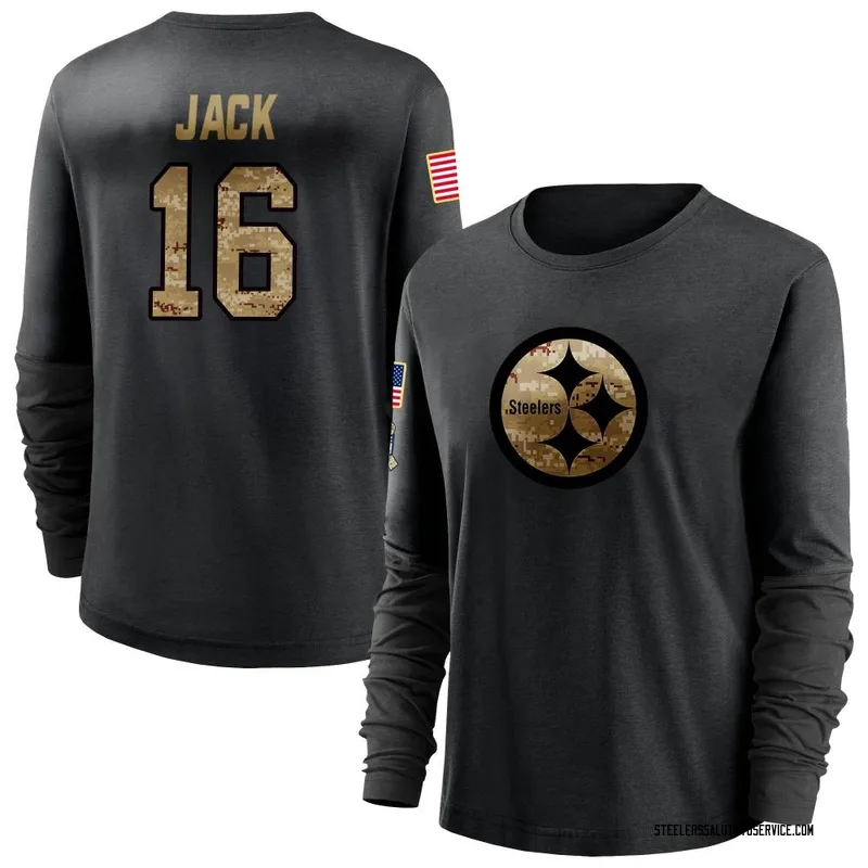 Women's Myles Jack Pittsburgh Steelers Black 2020 Salute To Service Sideline Performance Long Sleeve T-Shirt