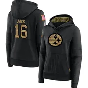 Women's Myles Jack Pittsburgh Steelers Black 2020 Salute to Service Sideline Performance Pullover Hoodie