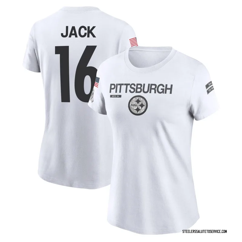 Women's Myles Jack Pittsburgh Steelers Legend White 2024 Salute to Service Performance T-Shirt