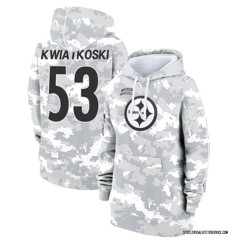 Women's Nick Kwiatkoski Pittsburgh Steelers Camo Arctic 2024 Salute to Service Club Fleece Pullover Hoodie
