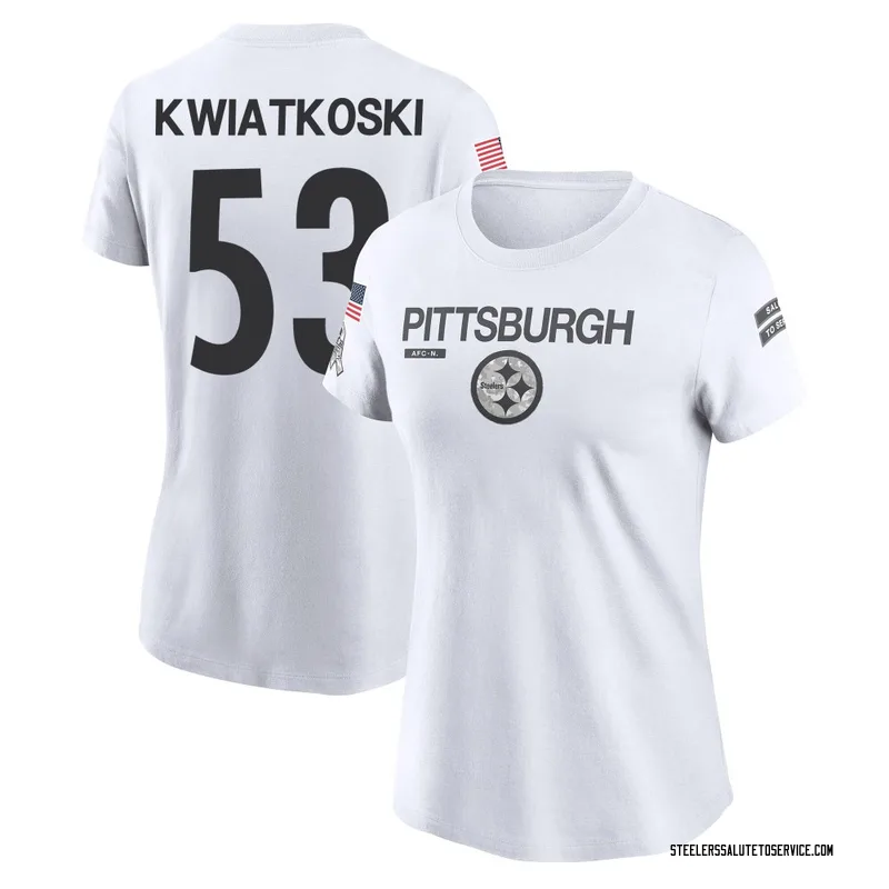 Women's Nick Kwiatkoski Pittsburgh Steelers Legend White 2024 Salute to Service Performance T-Shirt