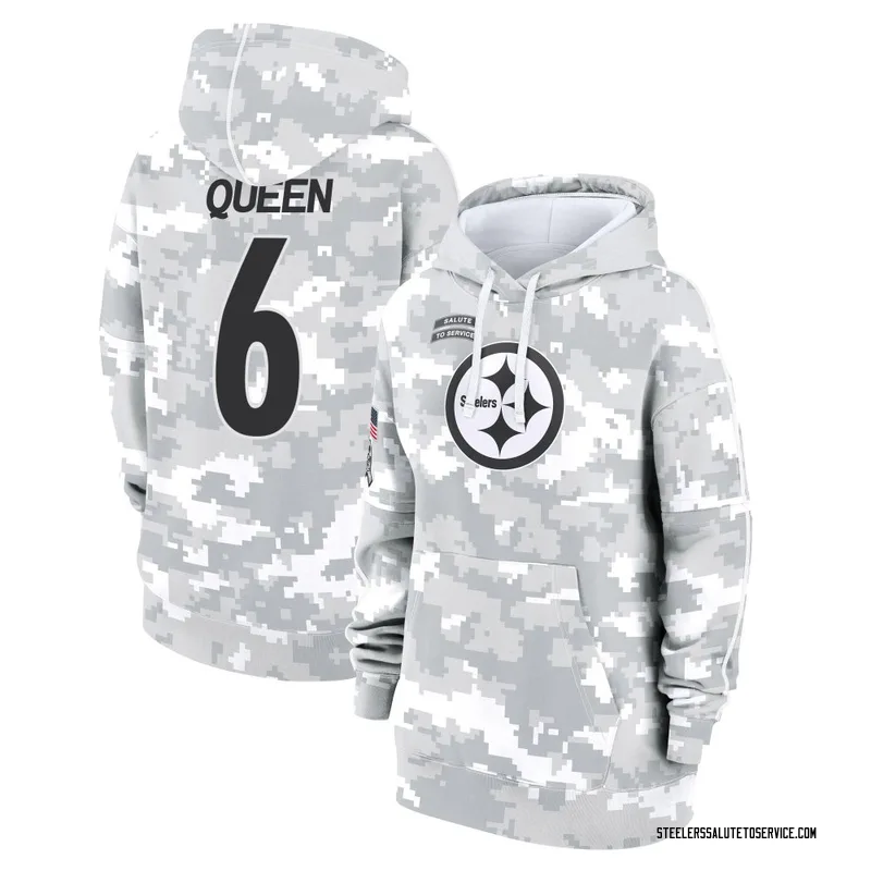 Women's Patrick Queen Pittsburgh Steelers Camo Arctic 2024 Salute to Service Club Fleece Pullover Hoodie