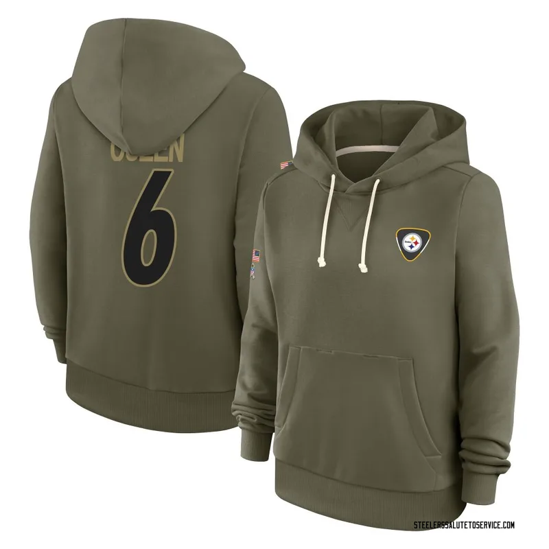 Women's Patrick Queen Pittsburgh Steelers Olive 2025 Salute to Service Hoodie