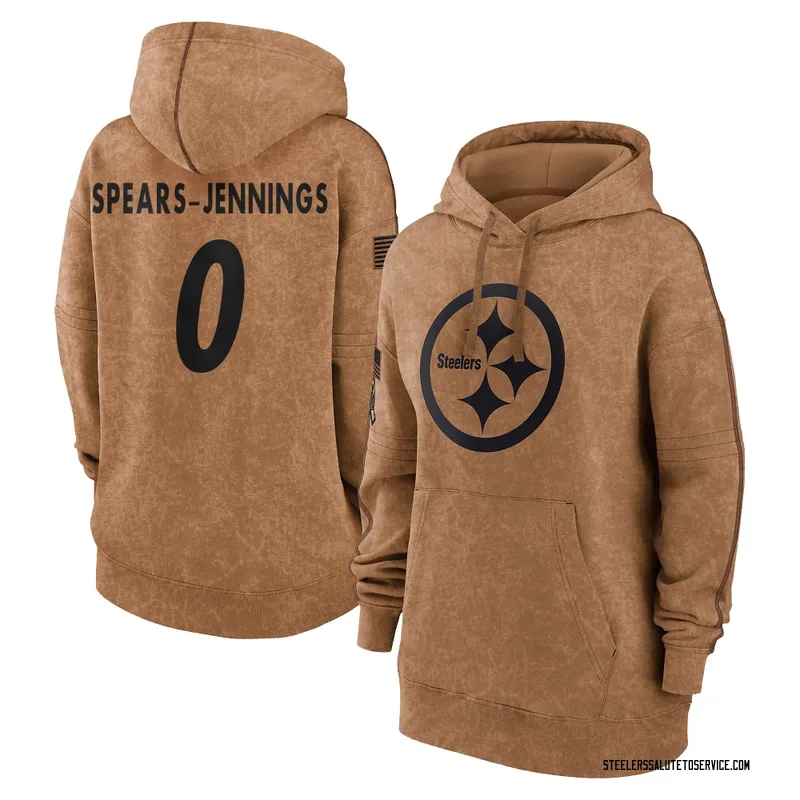 Women's Robert Spears-Jennings Pittsburgh Steelers Brown 2023 Salute To Service Pullover Hoodie