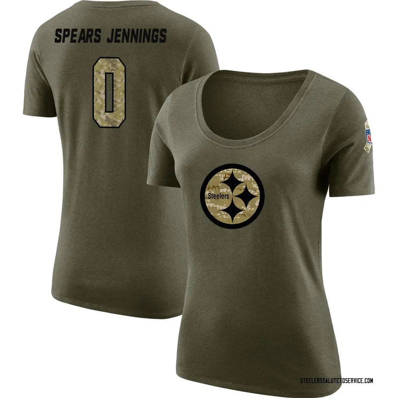Women's Robert Spears-Jennings Pittsburgh Steelers Legend Olive Salute to Service Scoop Neck T-Shirt