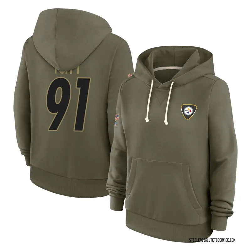 Women's Stephon Tuitt Pittsburgh Steelers Olive 2025 Salute to Service Hoodie