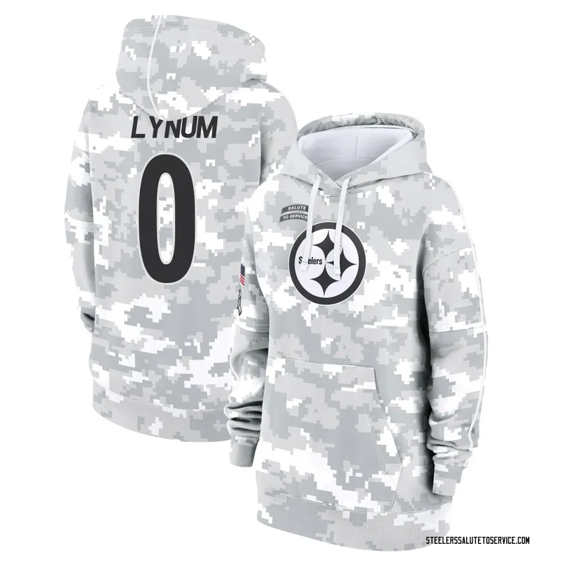 Women's Tamon Lynum Pittsburgh Steelers Camo Arctic 2024 Salute to Service Club Fleece Pullover Hoodie