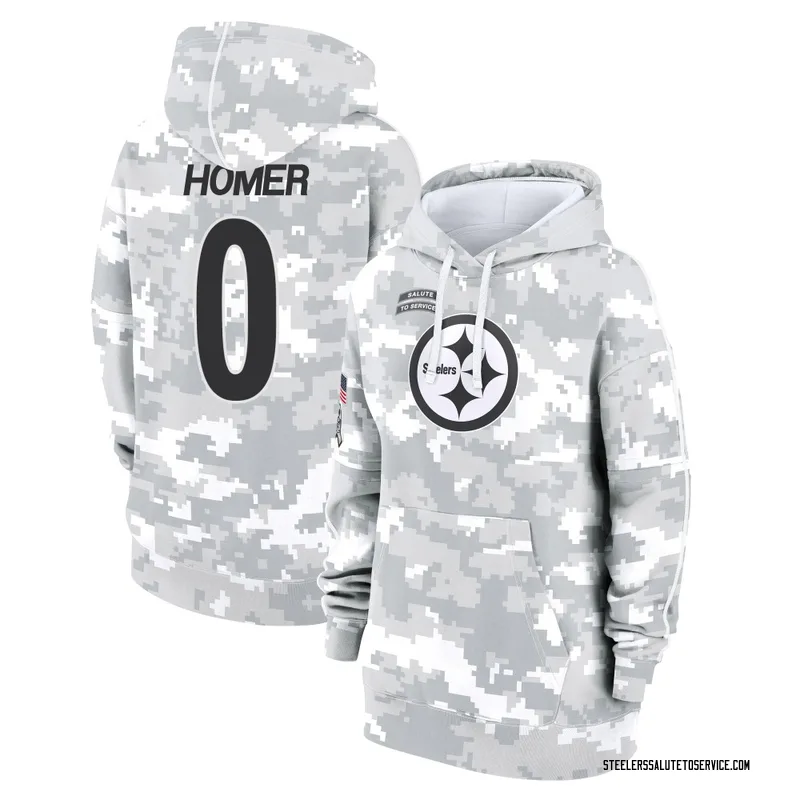 Women's Travis Homer Pittsburgh Steelers Camo Arctic 2024 Salute to Service Club Fleece Pullover Hoodie