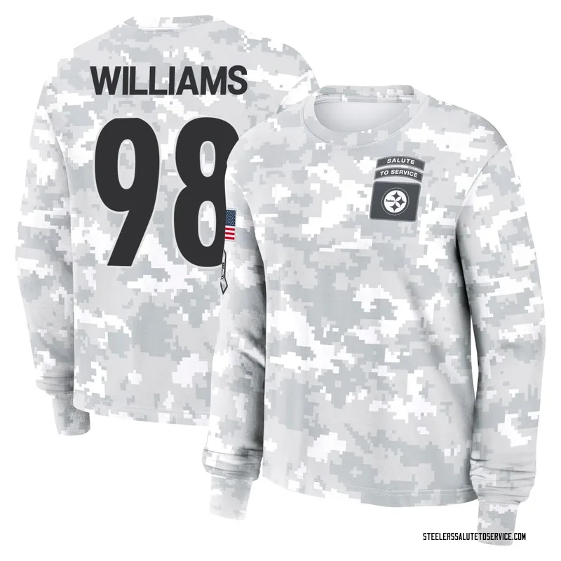 Women's Vince Williams Pittsburgh Steelers Camo Arctic 2024 Salute to Service Long Sleeve T-Shirt