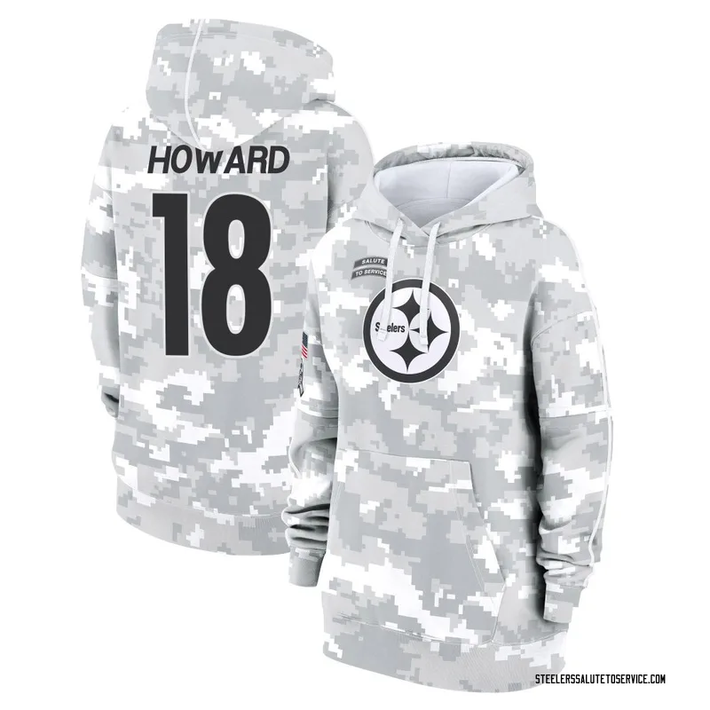 Women's Will Howard Pittsburgh Steelers Camo Arctic 2024 Salute to Service Club Fleece Pullover Hoodie