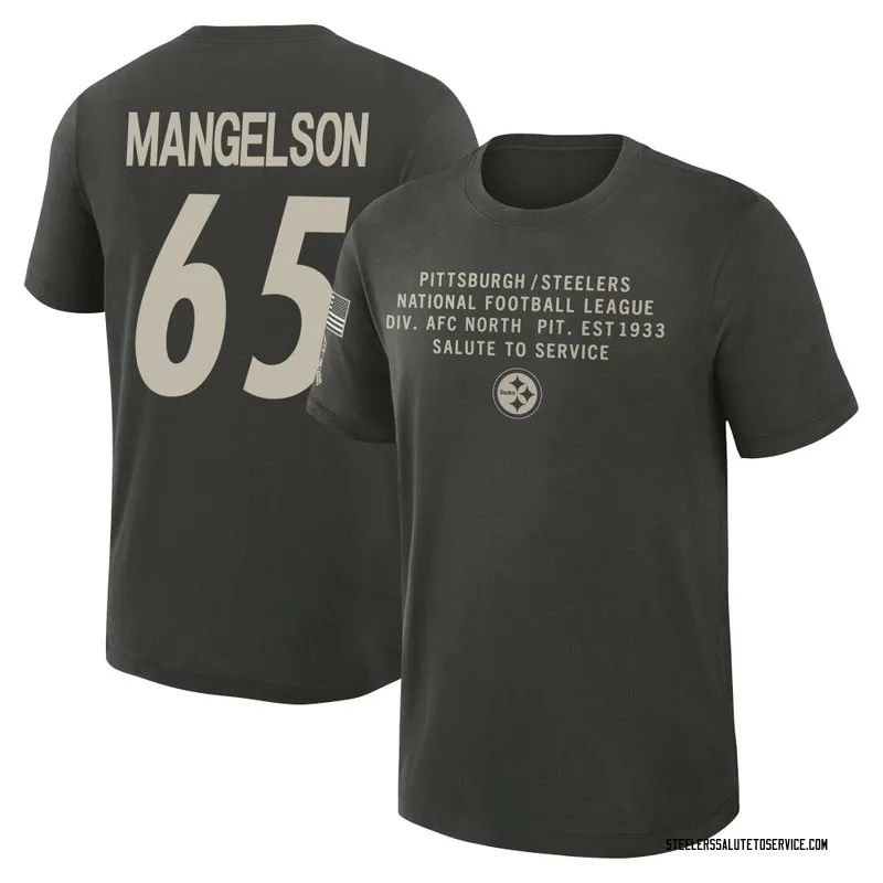 Youth Blake Mangelson Pittsburgh Steelers Green Dark/ 2025 Salute to Service Sideline Slub T-Shirt