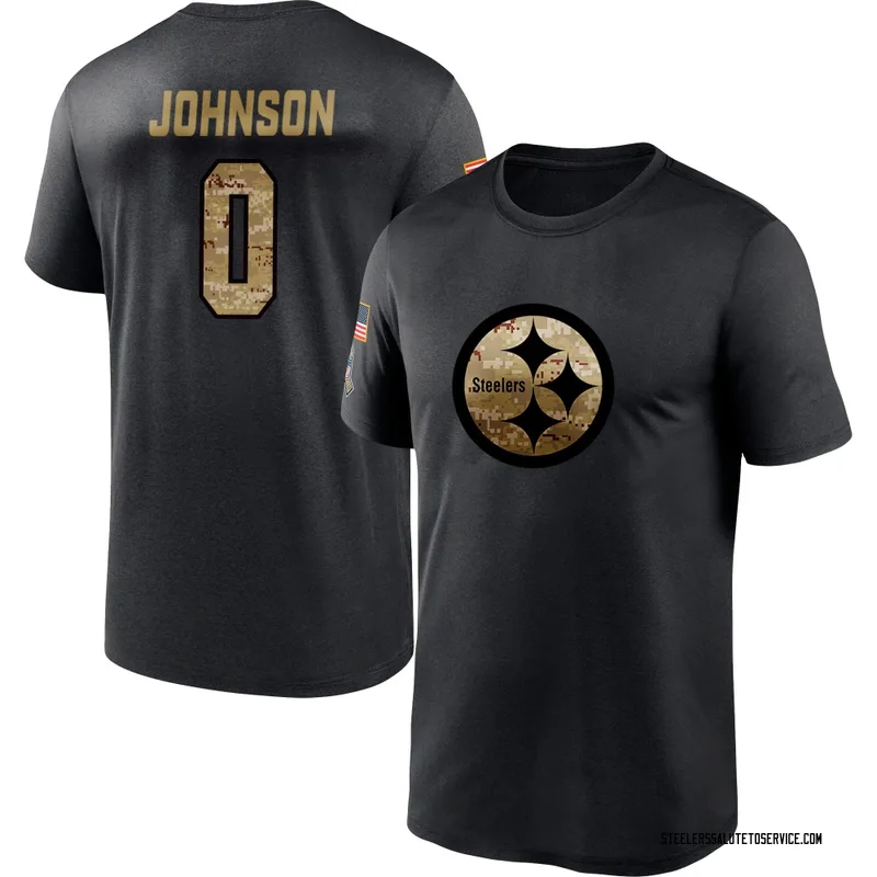 Youth Brandon Johnson Pittsburgh Steelers Black 2020 Salute To Service Performance T-Shirt