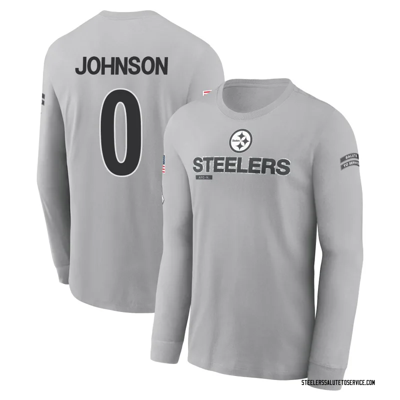 Youth Brandon Johnson Pittsburgh Steelers Gray 2024 Salute to Service Long Sleeve T-Shirt