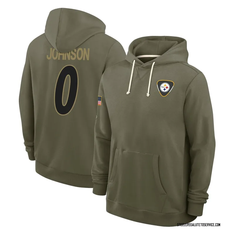 Youth Brandon Johnson Pittsburgh Steelers Olive 2025 Salute to Service Hoodie