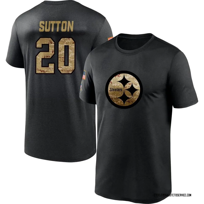 Youth Cameron Sutton Pittsburgh Steelers Black 2020 Salute To Service Performance T-Shirt