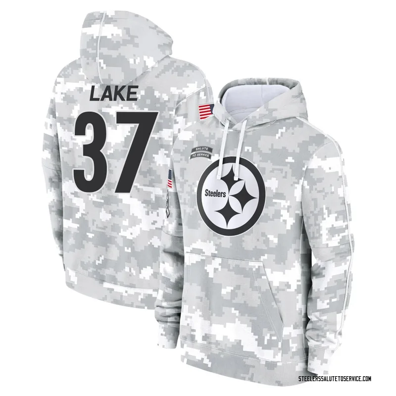 Youth Carnell Lake Pittsburgh Steelers Camo Arctic 2024 Salute to Service Club Fleece Pullover Hoodie