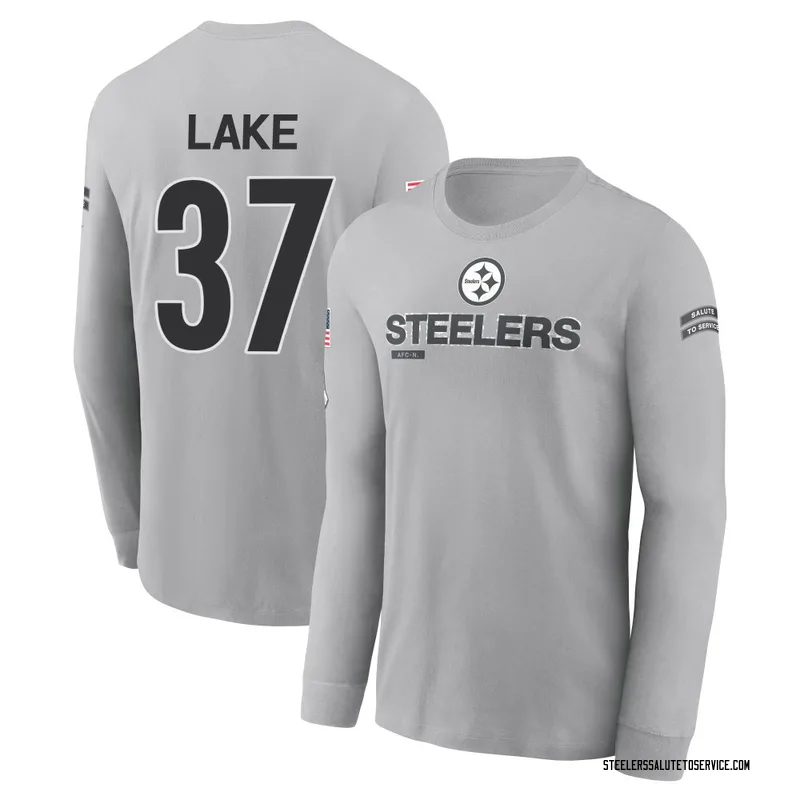 Youth Carnell Lake Pittsburgh Steelers Gray 2024 Salute to Service Long Sleeve T-Shirt
