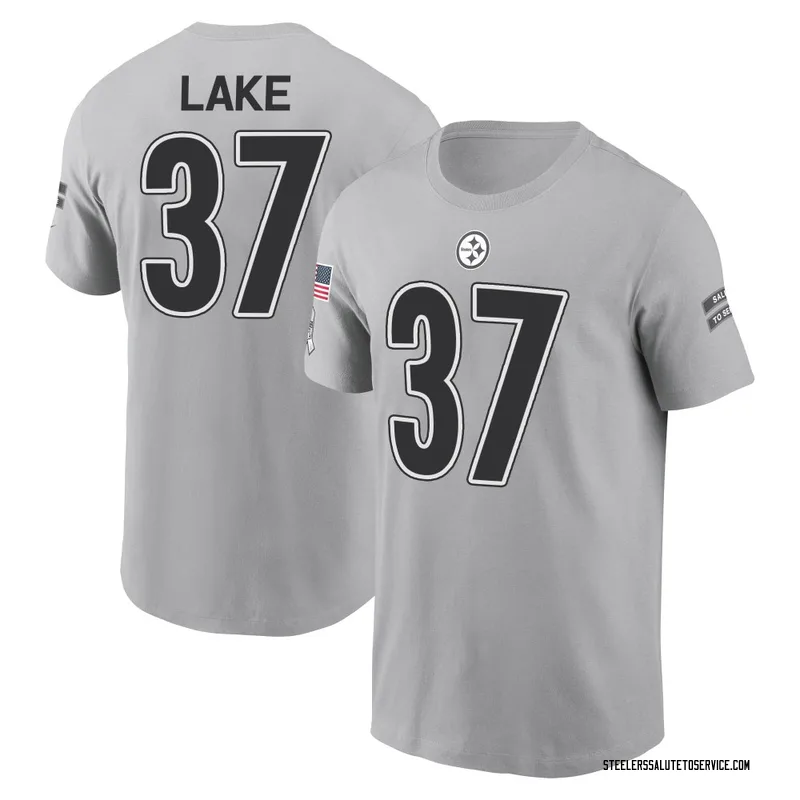 Youth Carnell Lake Pittsburgh Steelers Gray 2024 Salute to Service Name & Number T-Shirt