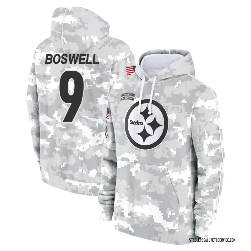 Youth Chris Boswell Pittsburgh Steelers Camo Arctic 2024 Salute to Service Club Fleece Pullover Hoodie