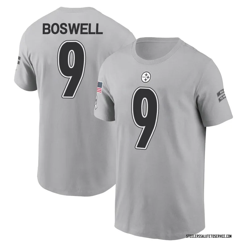 Youth Chris Boswell Pittsburgh Steelers Gray 2024 Salute to Service Name & Number T-Shirt