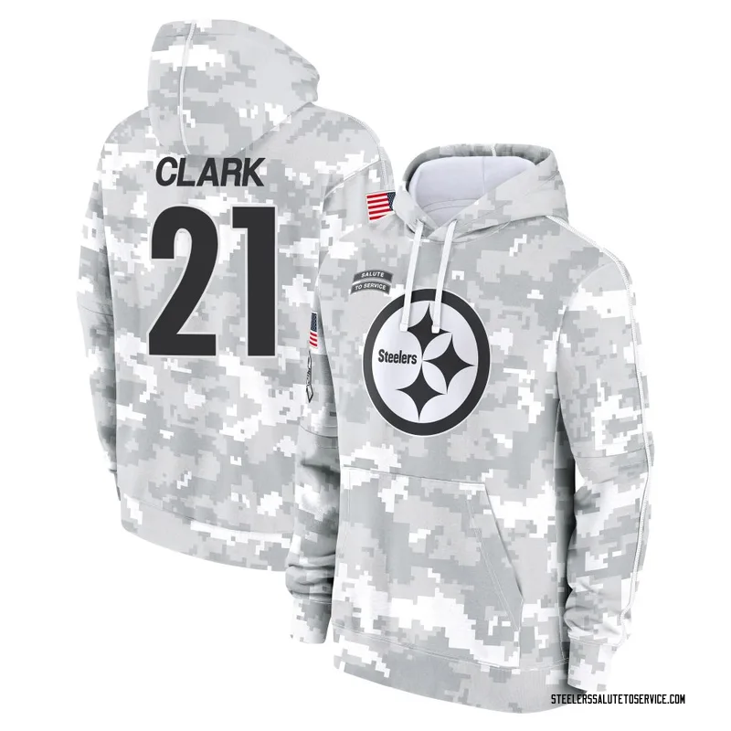 Youth Chuck Clark Pittsburgh Steelers Camo Arctic 2024 Salute to Service Club Fleece Pullover Hoodie