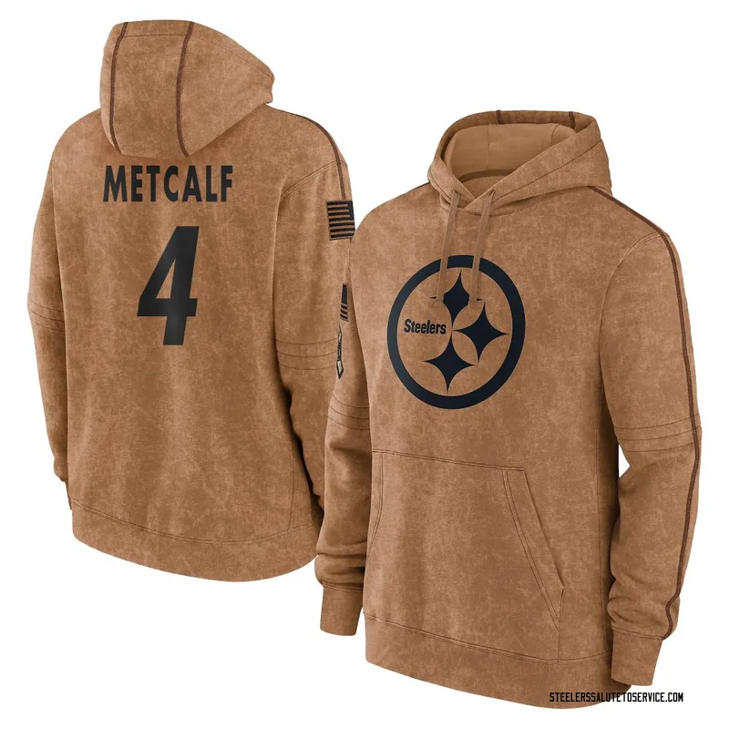 Youth DK Metcalf Pittsburgh Steelers Brown 2023 Salute To Service Club Pullover Hoodie