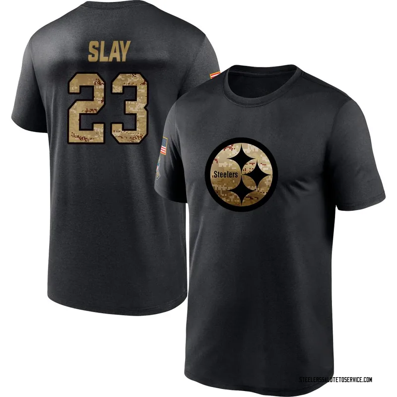 Youth Darius Slay Pittsburgh Steelers Black 2020 Salute To Service Performance T-Shirt