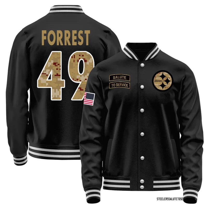 Youth Darrick Forrest Pittsburgh Steelers Black Salute to Service Sideline Performance Jacket