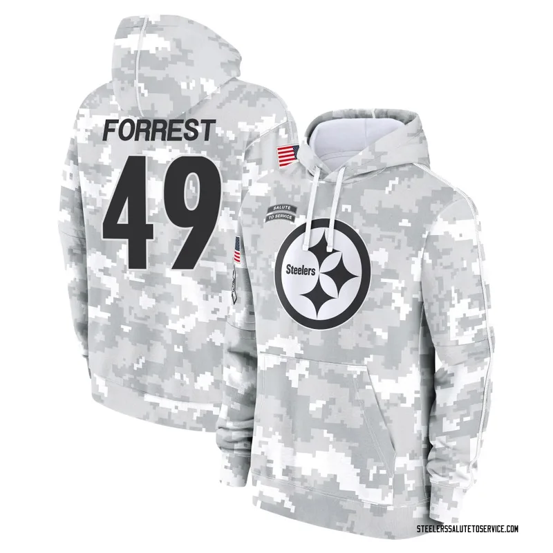 Youth Darrick Forrest Pittsburgh Steelers Camo Arctic 2024 Salute to Service Club Fleece Pullover Hoodie