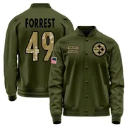 Youth Darrick Forrest Pittsburgh Steelers Olive Salute to Service Sideline Performance Jacket