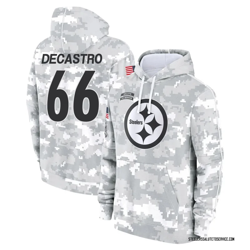 Youth David DeCastro Pittsburgh Steelers Camo Arctic 2024 Salute to Service Club Fleece Pullover Hoodie