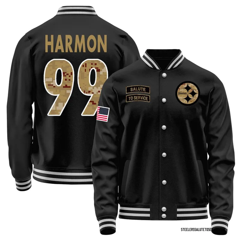 Youth Derrick Harmon Pittsburgh Steelers Black Salute to Service Sideline Performance Jacket