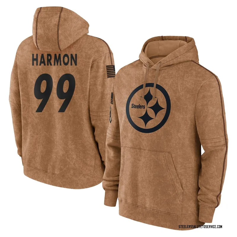 Youth Derrick Harmon Pittsburgh Steelers Brown 2023 Salute To Service Club Pullover Hoodie