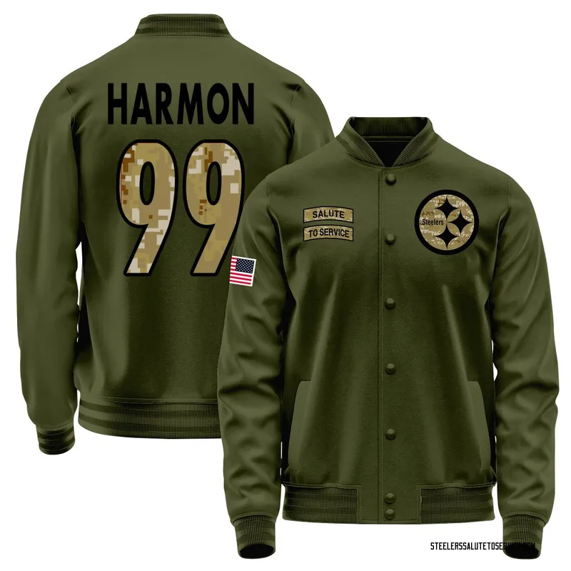 Youth Derrick Harmon Pittsburgh Steelers Olive Salute to Service Sideline Performance Jacket