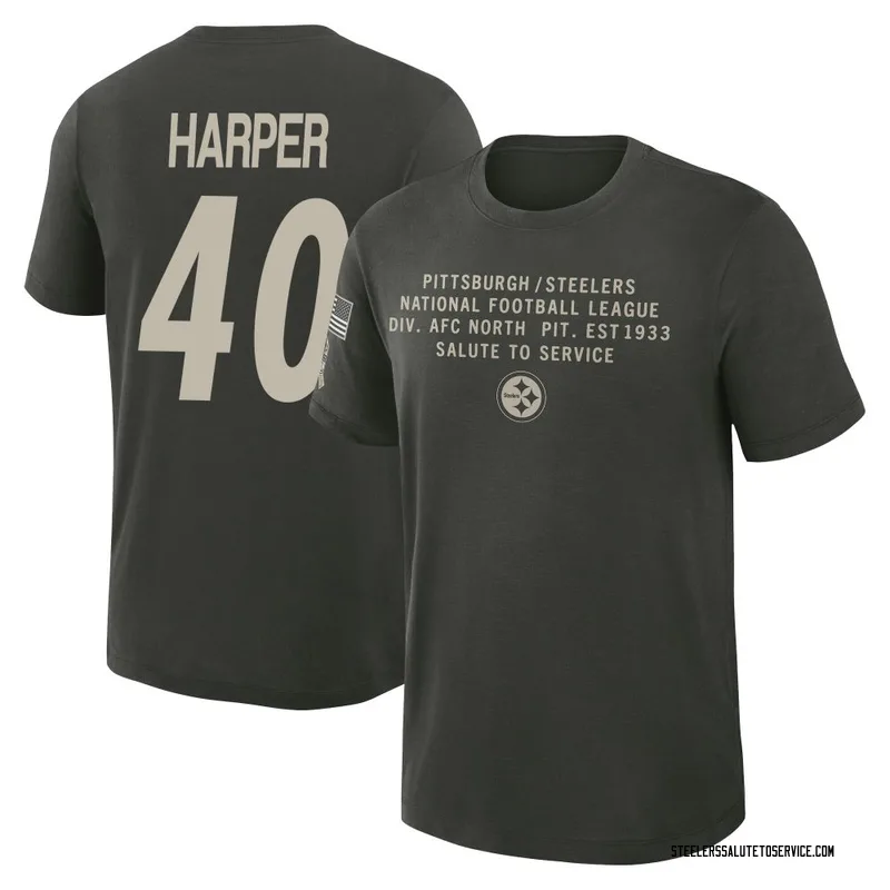 Youth Devin Harper Pittsburgh Steelers Green Dark/ 2025 Salute to Service Sideline Slub T-Shirt