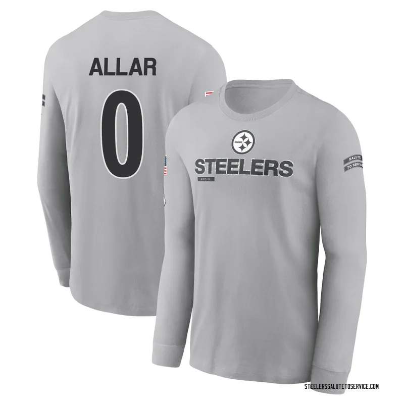 Youth Drew Allar Pittsburgh Steelers Gray 2024 Salute to Service Long Sleeve T-Shirt