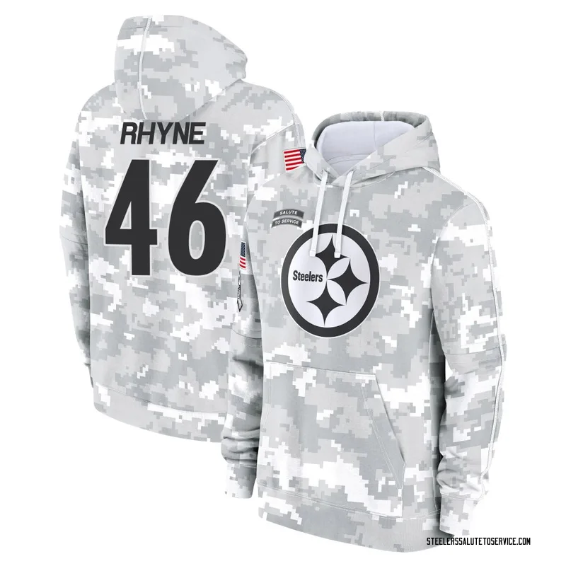 Youth Forrest Rhyne Pittsburgh Steelers Camo Arctic 2024 Salute to Service Club Fleece Pullover Hoodie