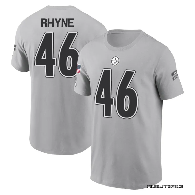 Youth Forrest Rhyne Pittsburgh Steelers Gray 2024 Salute to Service Name & Number T-Shirt